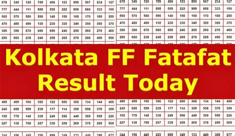 ghosh babu|Kolkata FF Fatafat Sabse Fast Result .